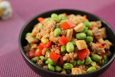 肉末豆米杏鲍菇丁
