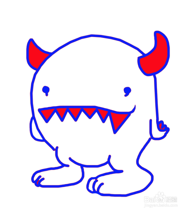 卡通简笔画:小怪兽