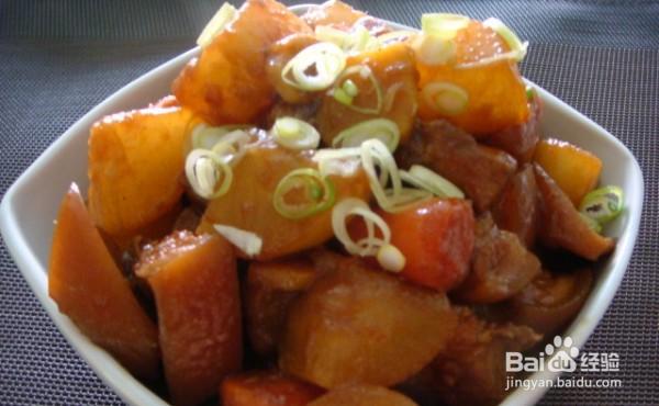 教你做美味的双色萝卜红烧肉