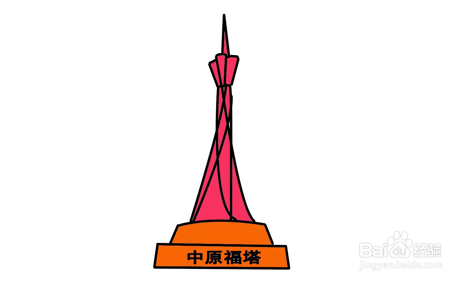 很多人去过郑州中原福塔今天教大家画出一个中原福塔简笔画