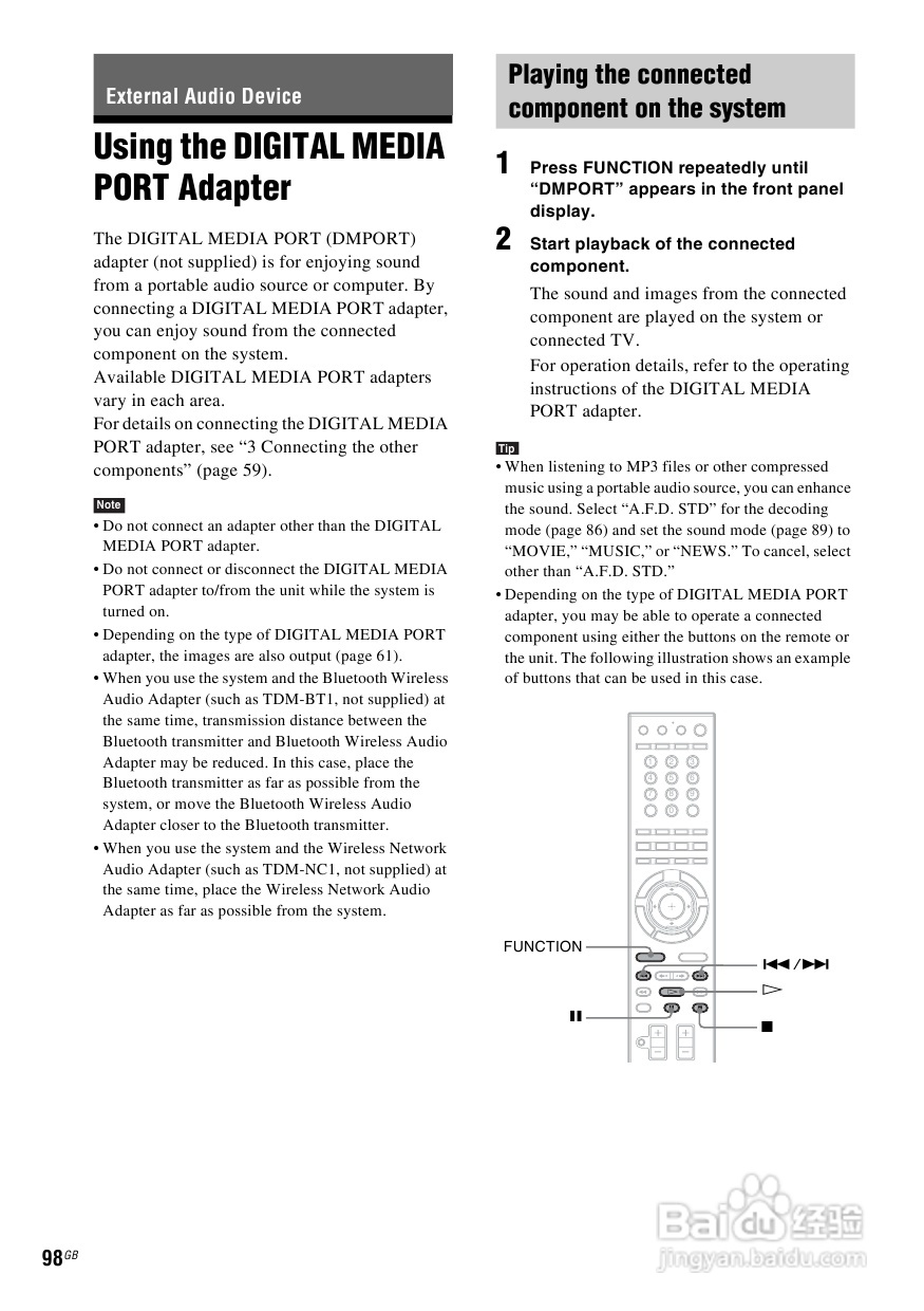 SONY BDV-IS1000蓝光DVD无线环绕家庭影院用户手册:[5]