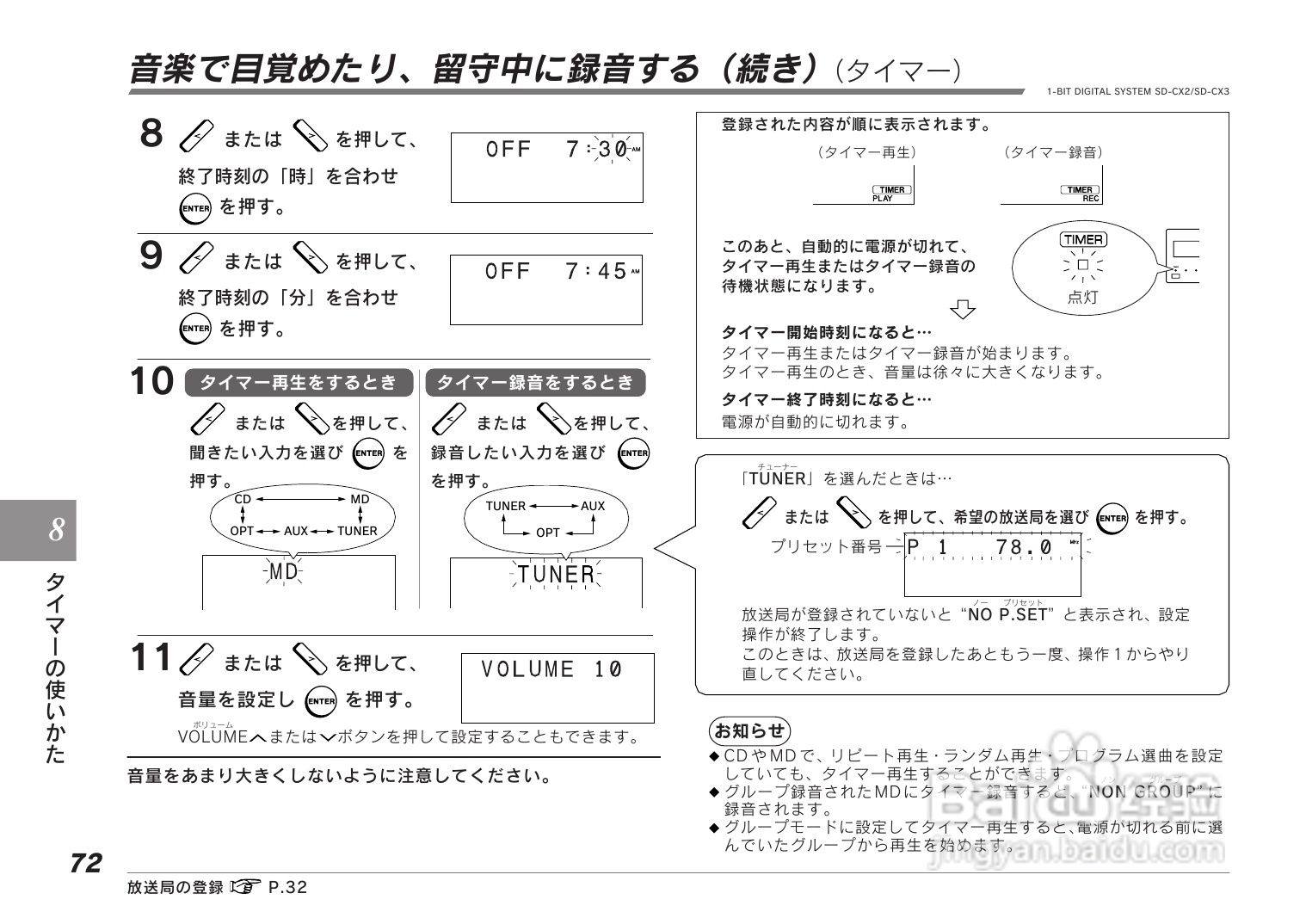 SHARP SD-CX2/CX3音响使用说明书:[4]