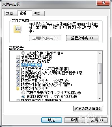 win7 如何查看隐藏文件