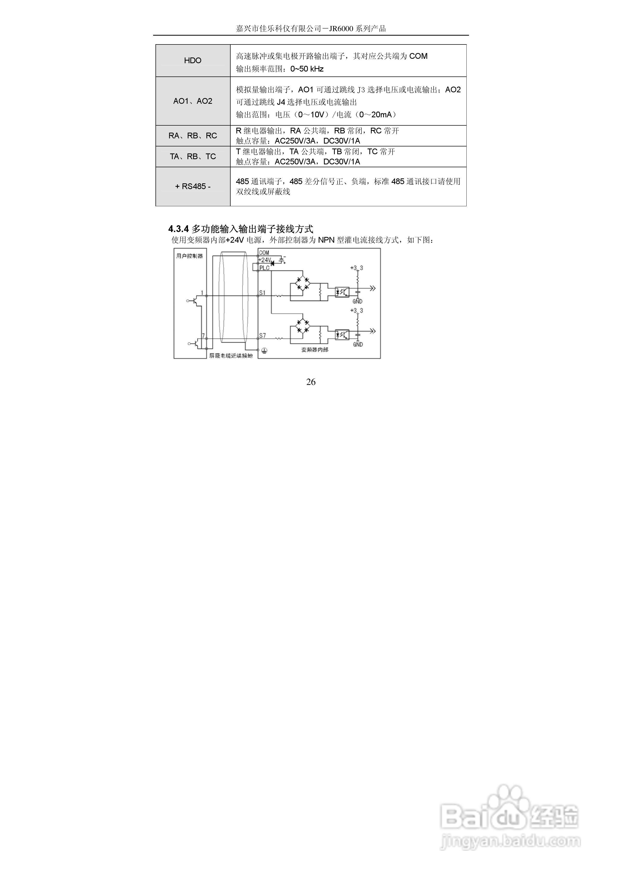 佳乐JR6000-055G/075P-4-1050变频器使用说明书:[3]