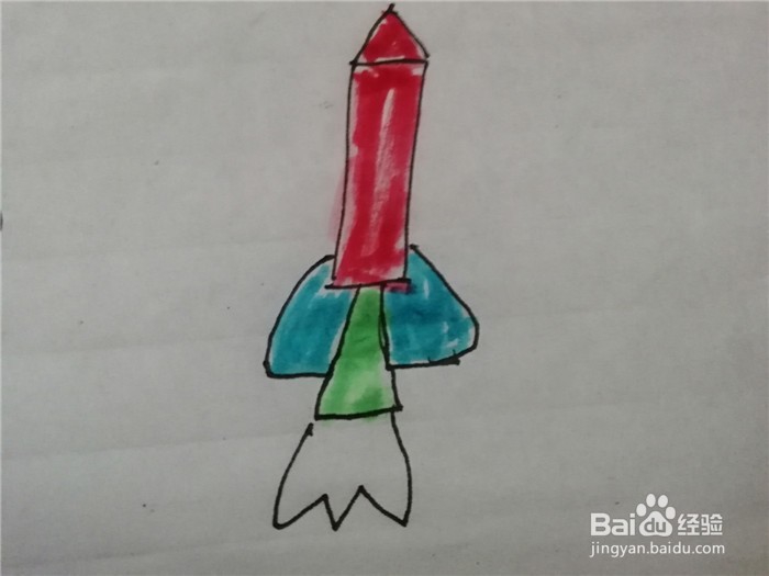 怎么样用简笔画画火箭