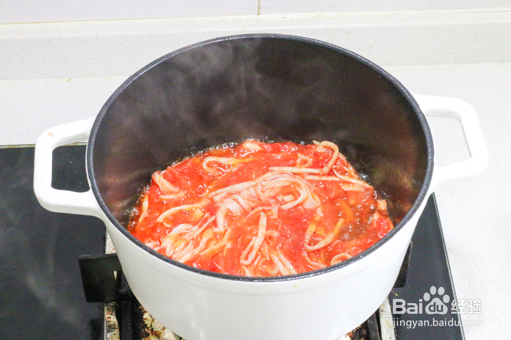 蔬果美食-番茄菌菇年糕汤