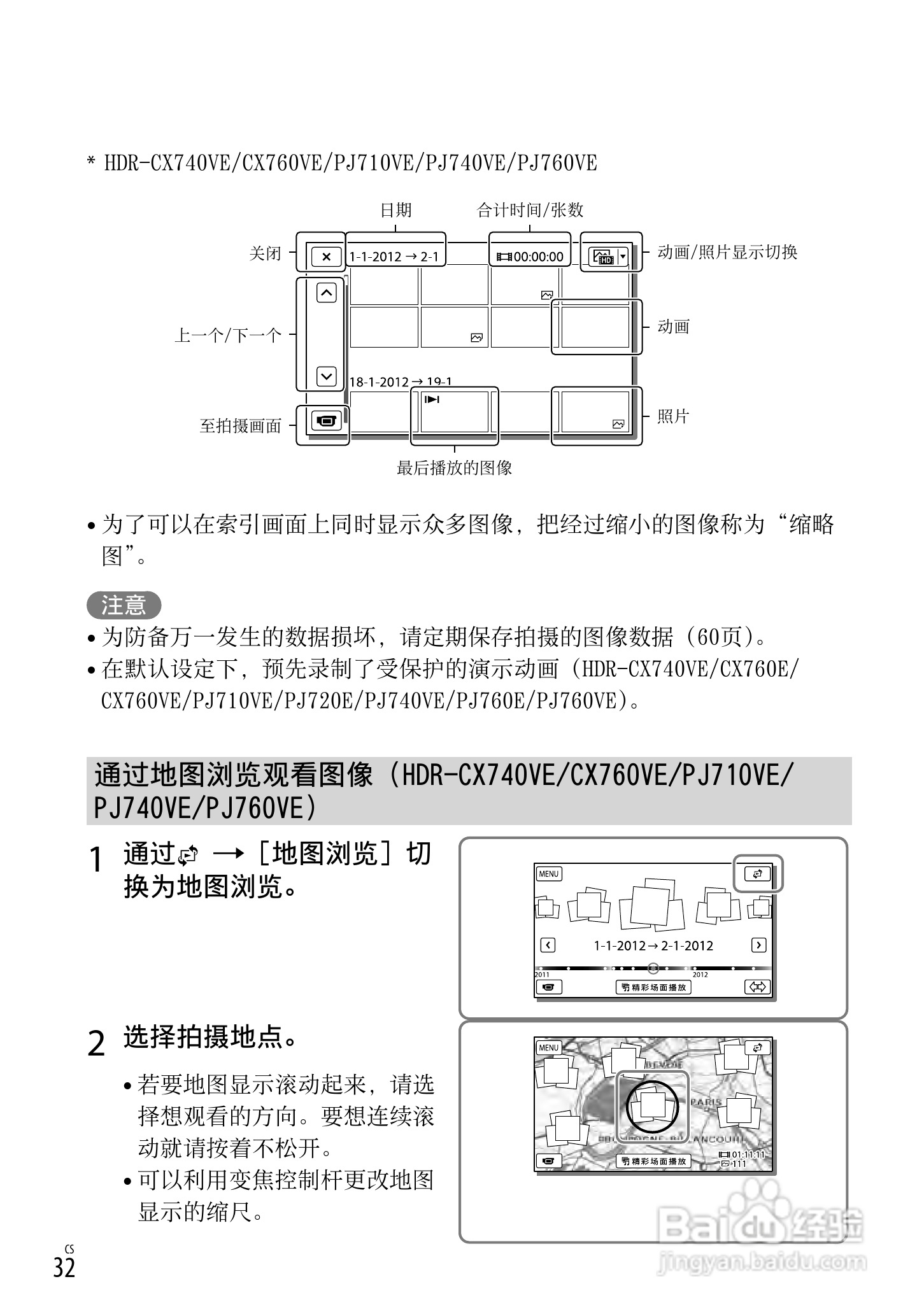 SONY索尼 HDR-PJ720E数码摄像机说明书:[4]