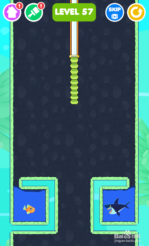 怎样通过Save The Fish的LEVEL 57