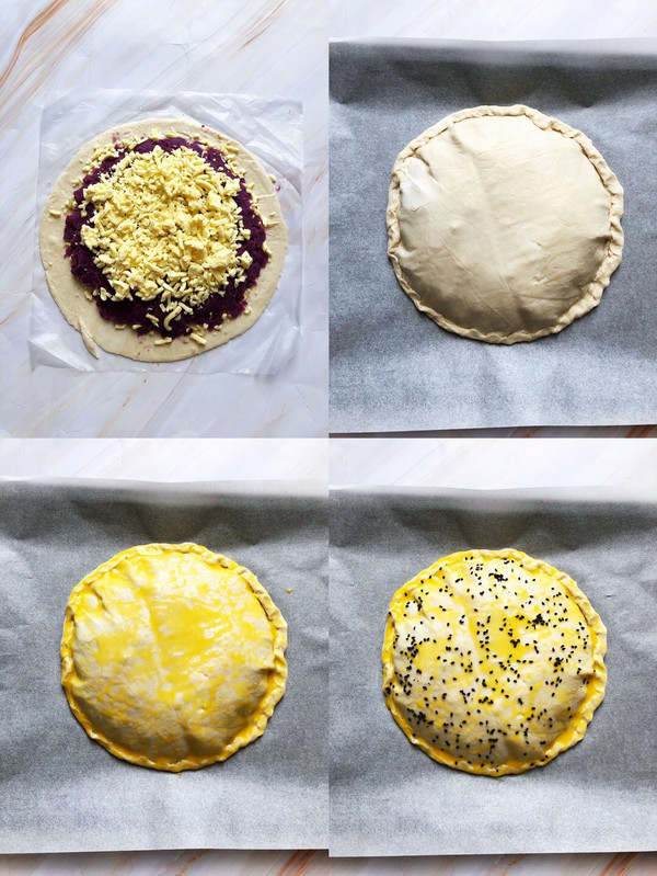 芝士爆浆紫薯酥