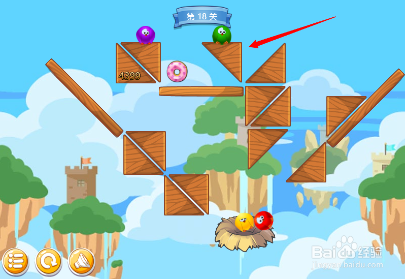 小游戏泡泡鸟历险记第18关