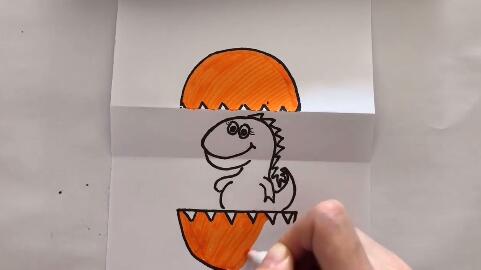 折叠画—小恐龙与蛋怎么做
