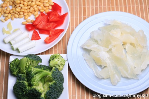 葱烧黄豆牛蹄筋