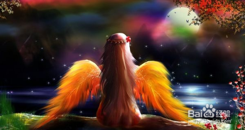 打造月色中梦幻的的仙女插画