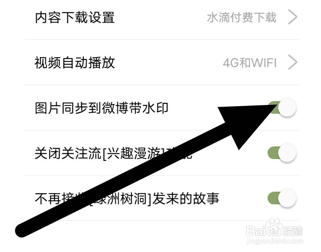 绿洲app怎么设置图片同步到微博带水印