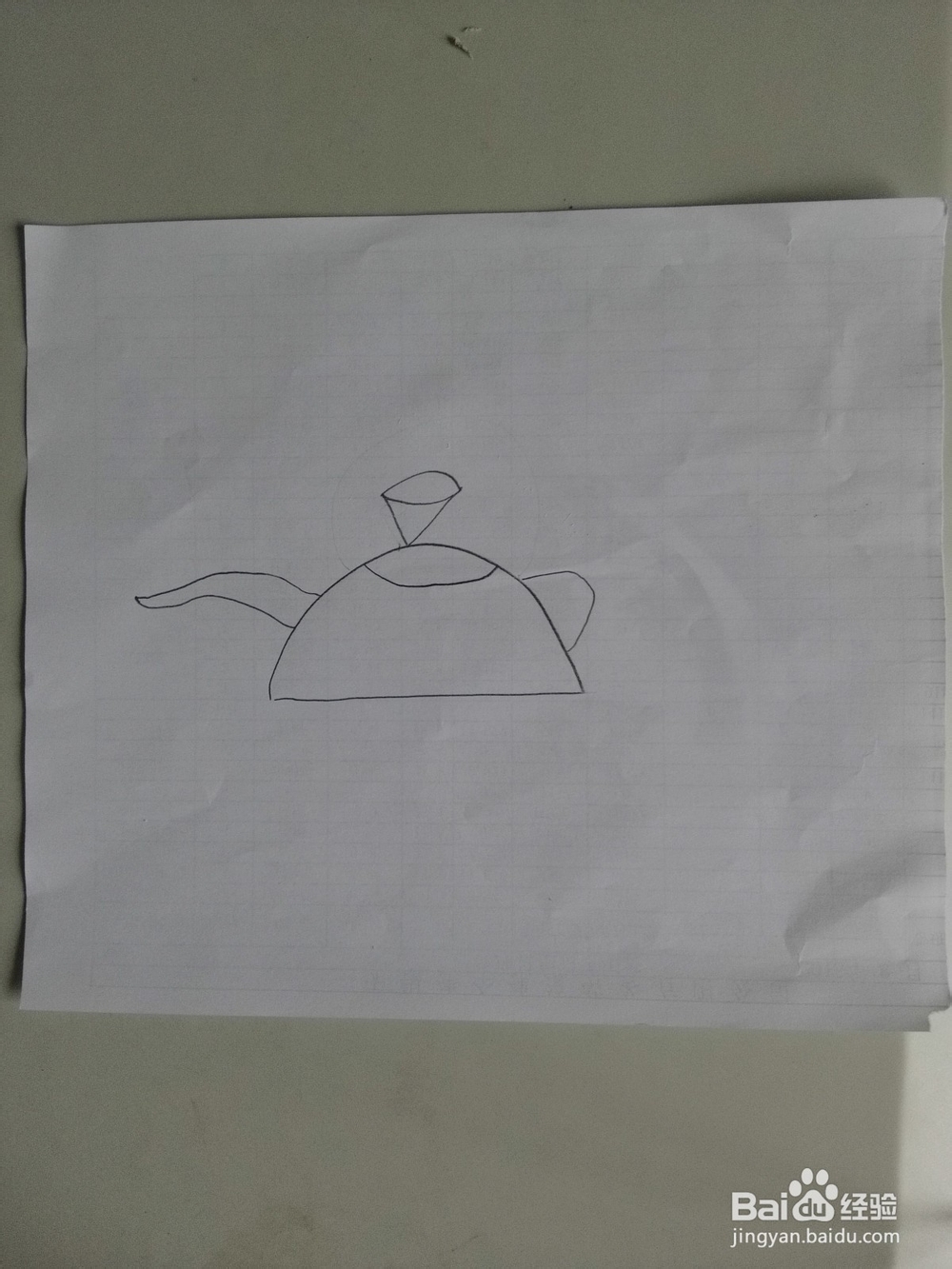 简笔画——怎么用铅笔画水壶