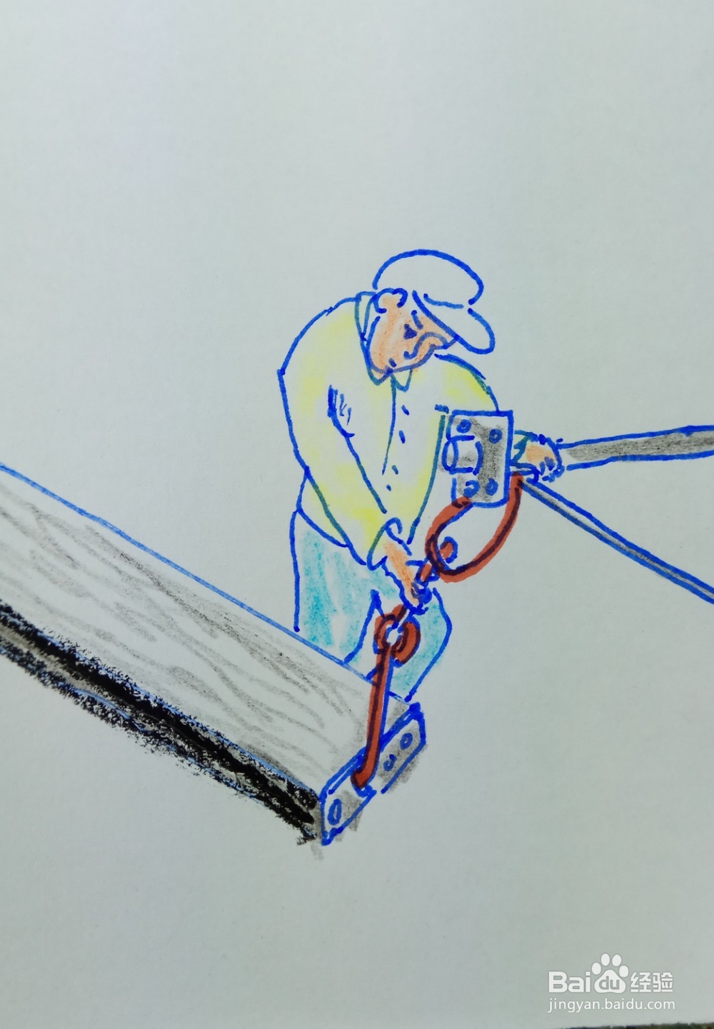 怎样画儿童简笔画钩出一个水泥板？