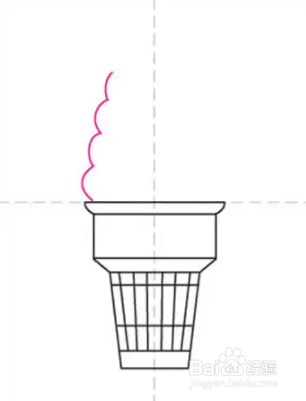 如何画蛋筒冰淇淋
