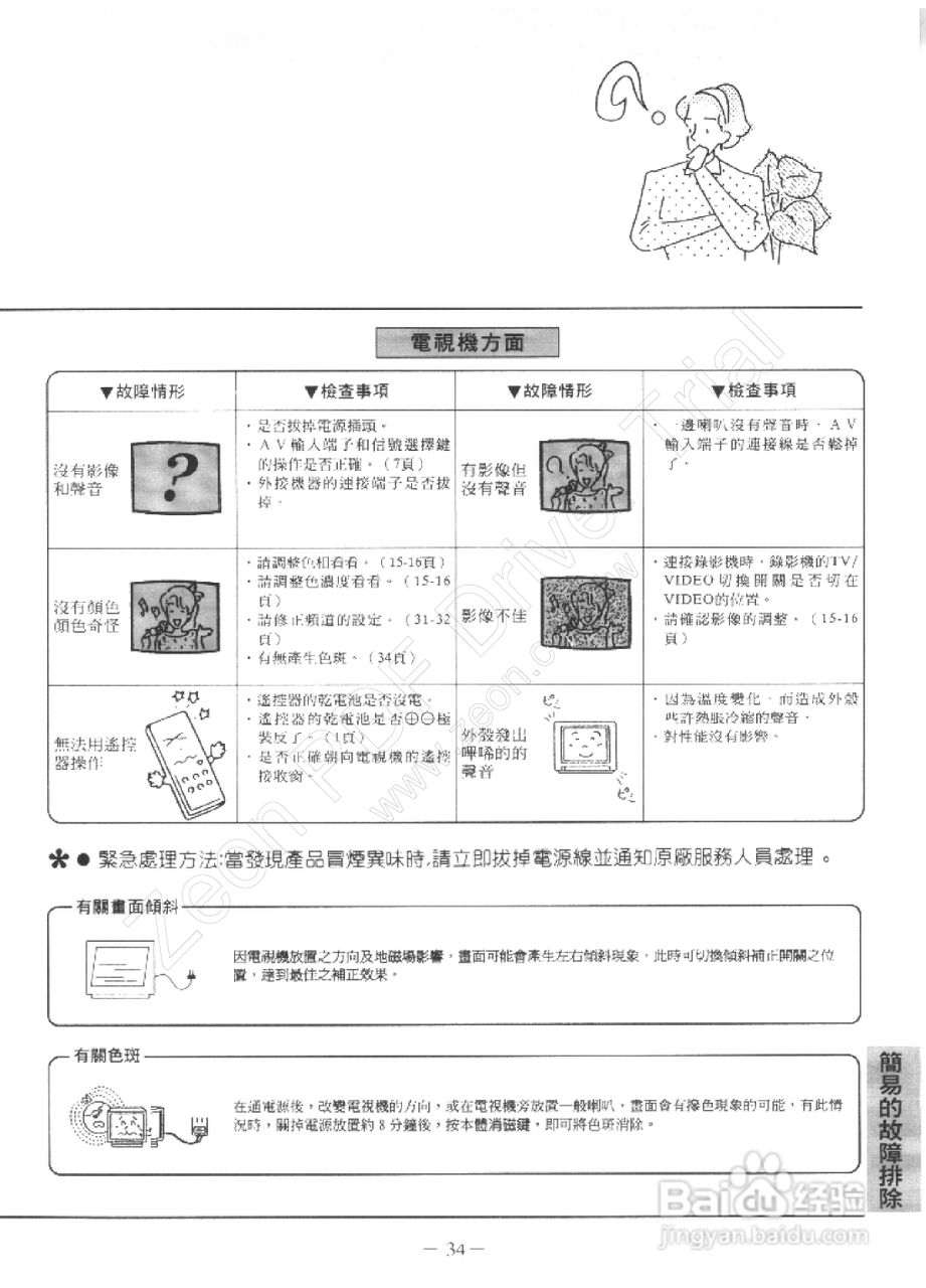 歌林CT-34FV2型电视机使用说明书:[4]