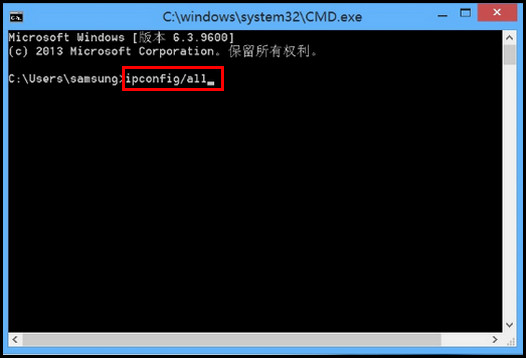 455R4J系列如何查看网卡的物理地址?(Win8.1)