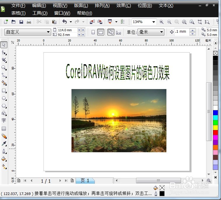 CorelDRAW如何设置图片的调色刀效果
