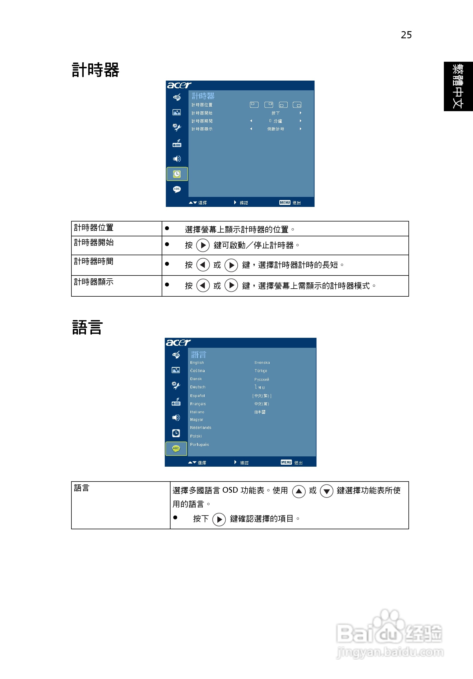 宏基H110投影机使用说明书:[4]