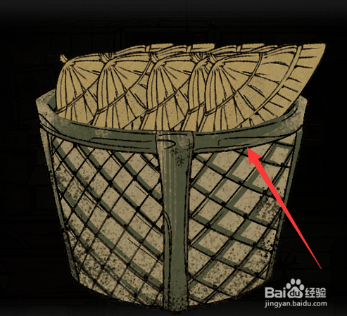 怎么拿到箩筐中的斗笠