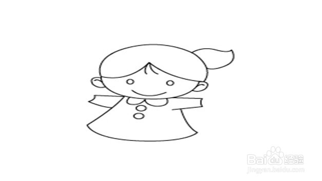 可爱小女孩简笔画