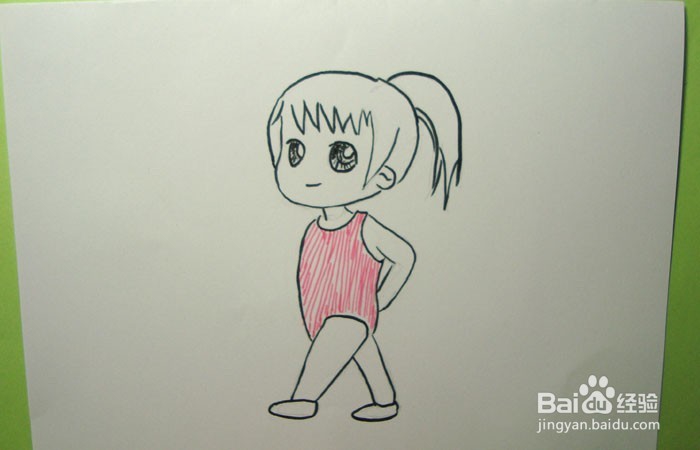 Q版人物练舞蹈的小女孩如何画