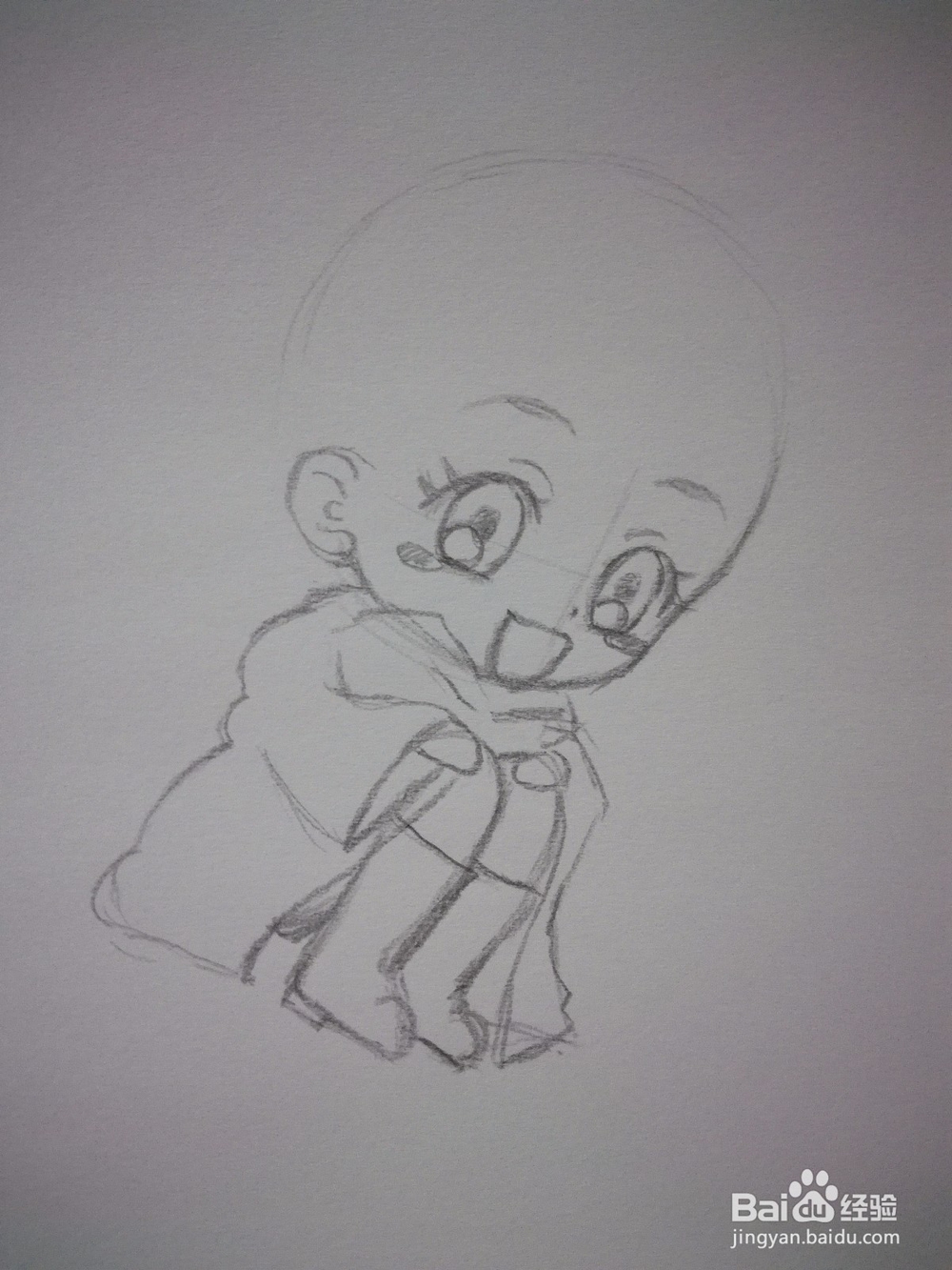 怎么画一个蹲坐着的Q版漫画人物