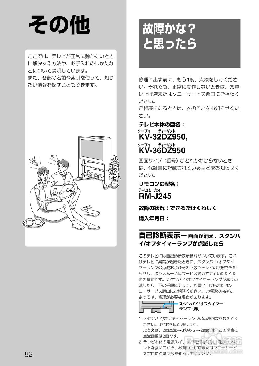 SONY KV-32DZ950/KV-36DZ950电视说明书:[9]