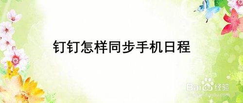 钉钉怎样同步手机日程
