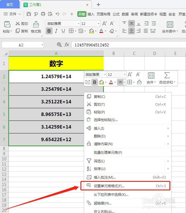 WPS表格中的数字输入有加(+)号怎么办