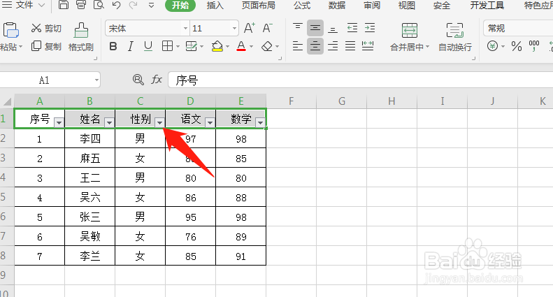 WPS表格如何按条件筛选数据
