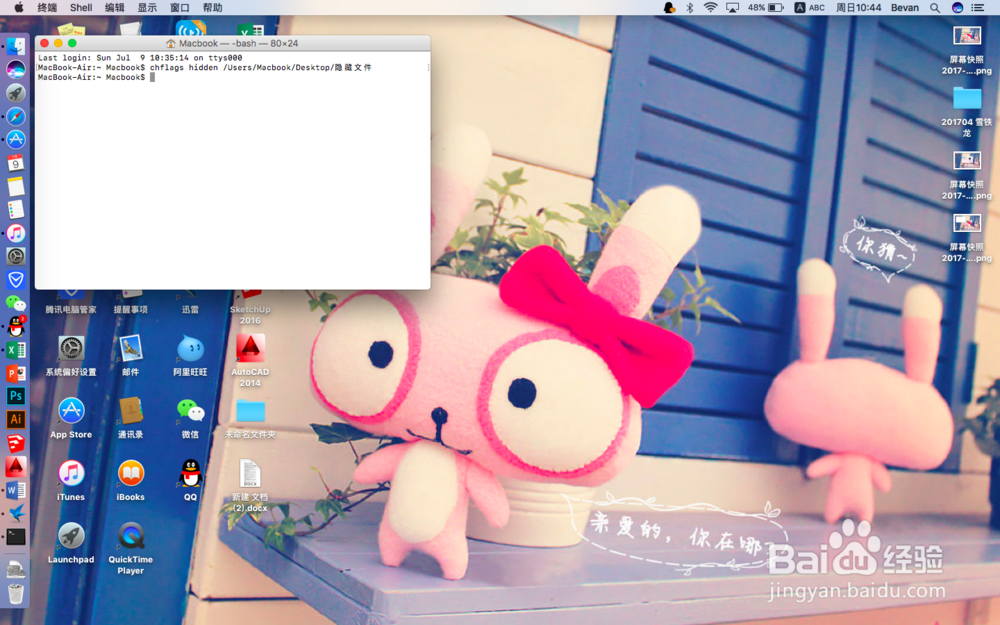苹果电脑MAC怎么隐藏和查看文件或文件夹