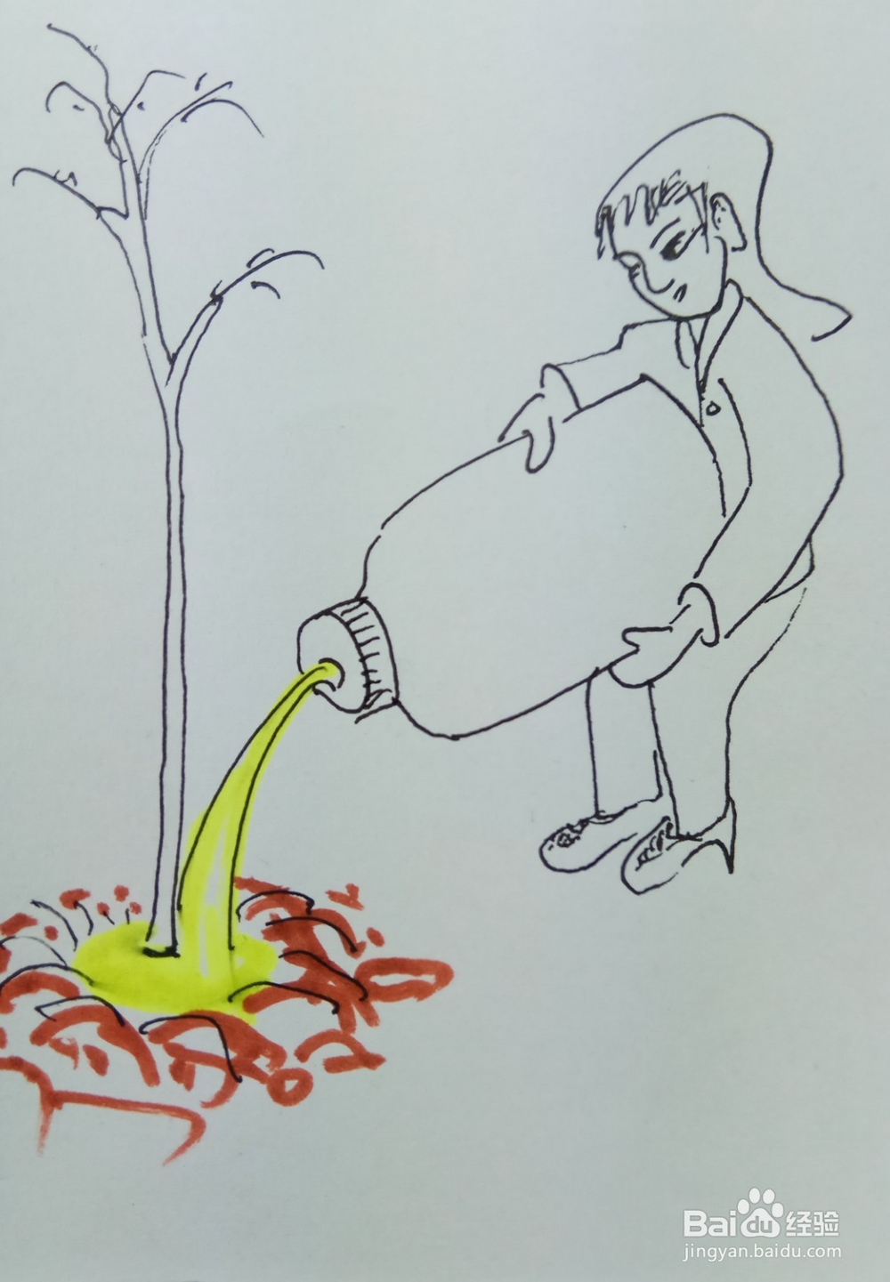 怎样画儿童简笔画植树节植树？