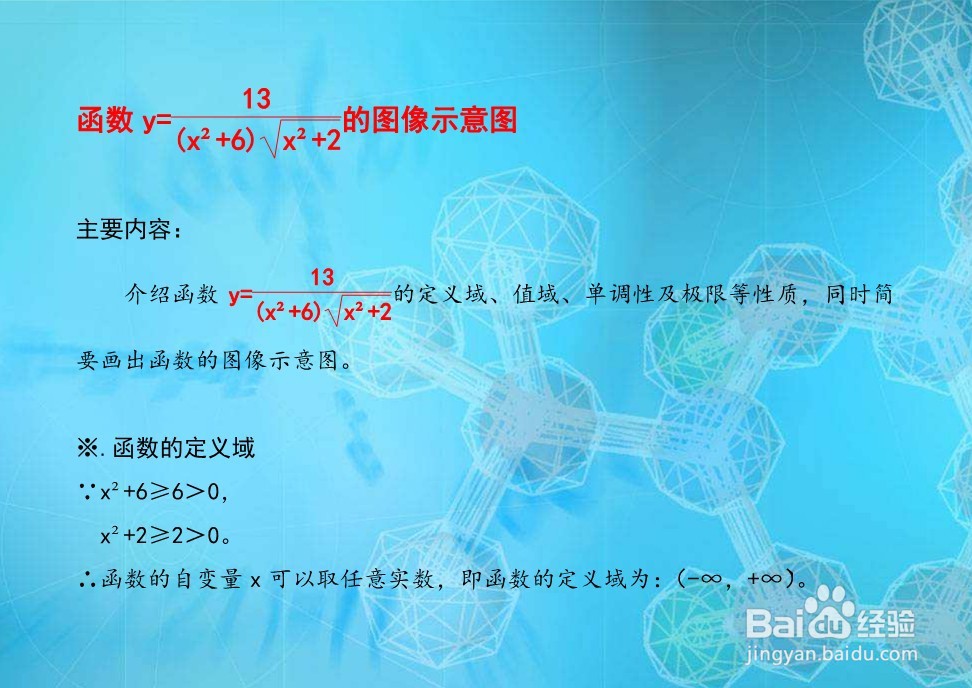 函数y(x^2+6)√(x^2+2)=13的图像示意图