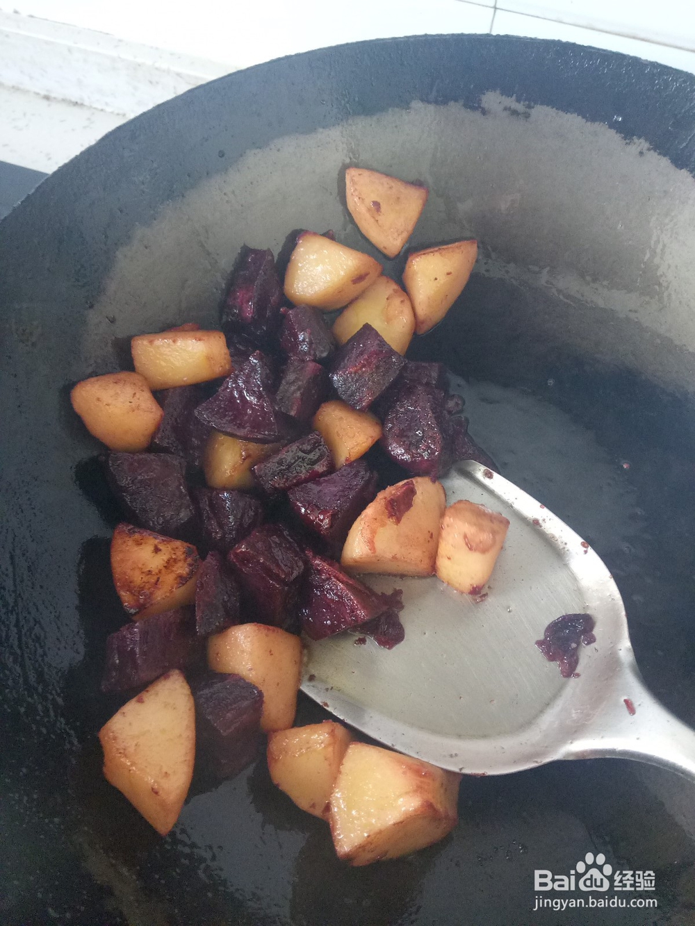 糖醋炒紫薯苹果