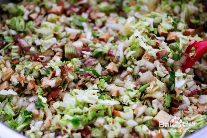 如何做出香味十足的猪肉白菜豆干馅饼