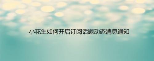 小花生如何开启订阅话题动态消息通知