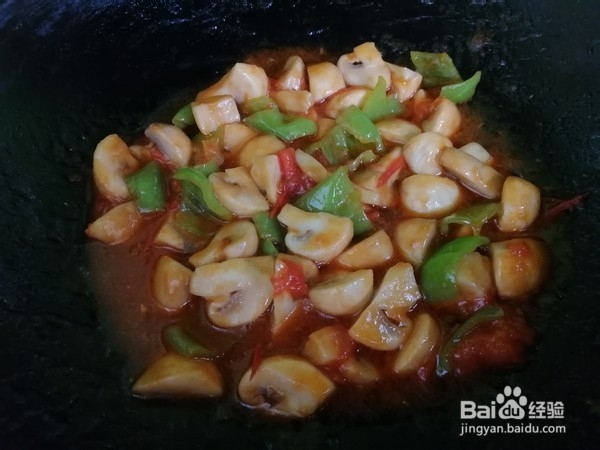 番茄口蘑炒辣椒
