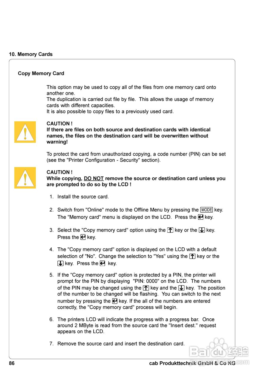 cab A8300打印机使用说明书:[9]