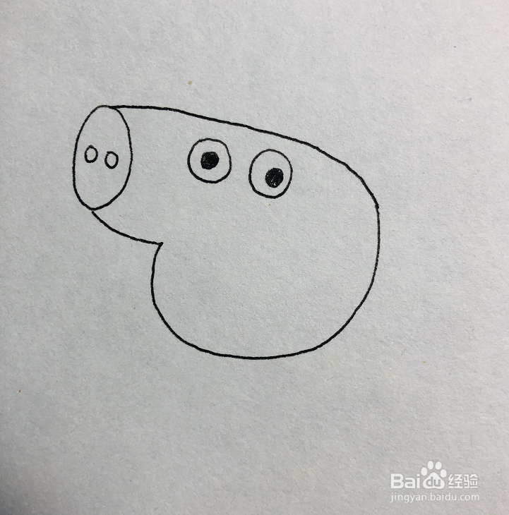 小猪佩奇之乔治玩魔法棒的简笔画画法