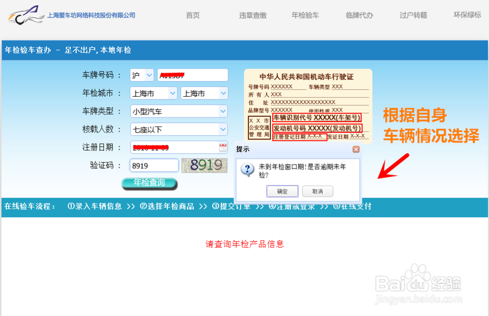 车辆年检验车