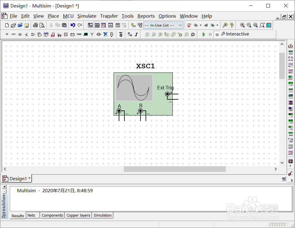 Multisim怎么放置示波器？