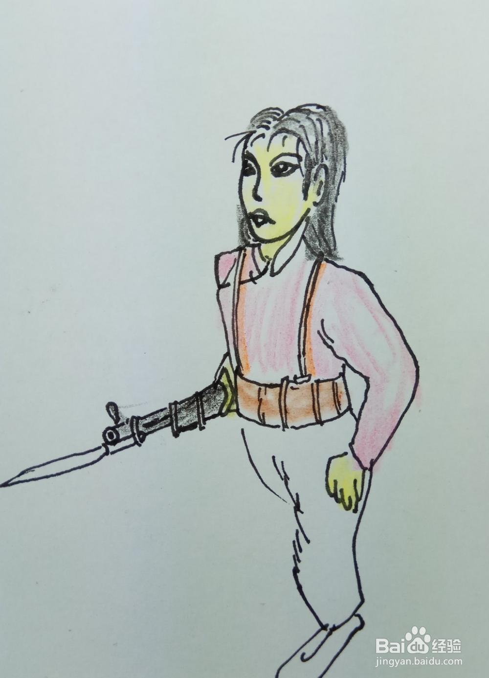 怎样画简笔画“英姿飒爽的女兵”？