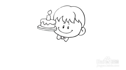 过生日小男孩简笔画画法