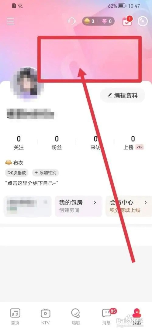 唱吧App设置个人主页装饰