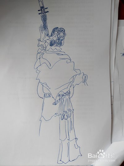 琵琶女的画法