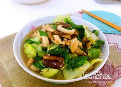 香菇炒油菜怎么做