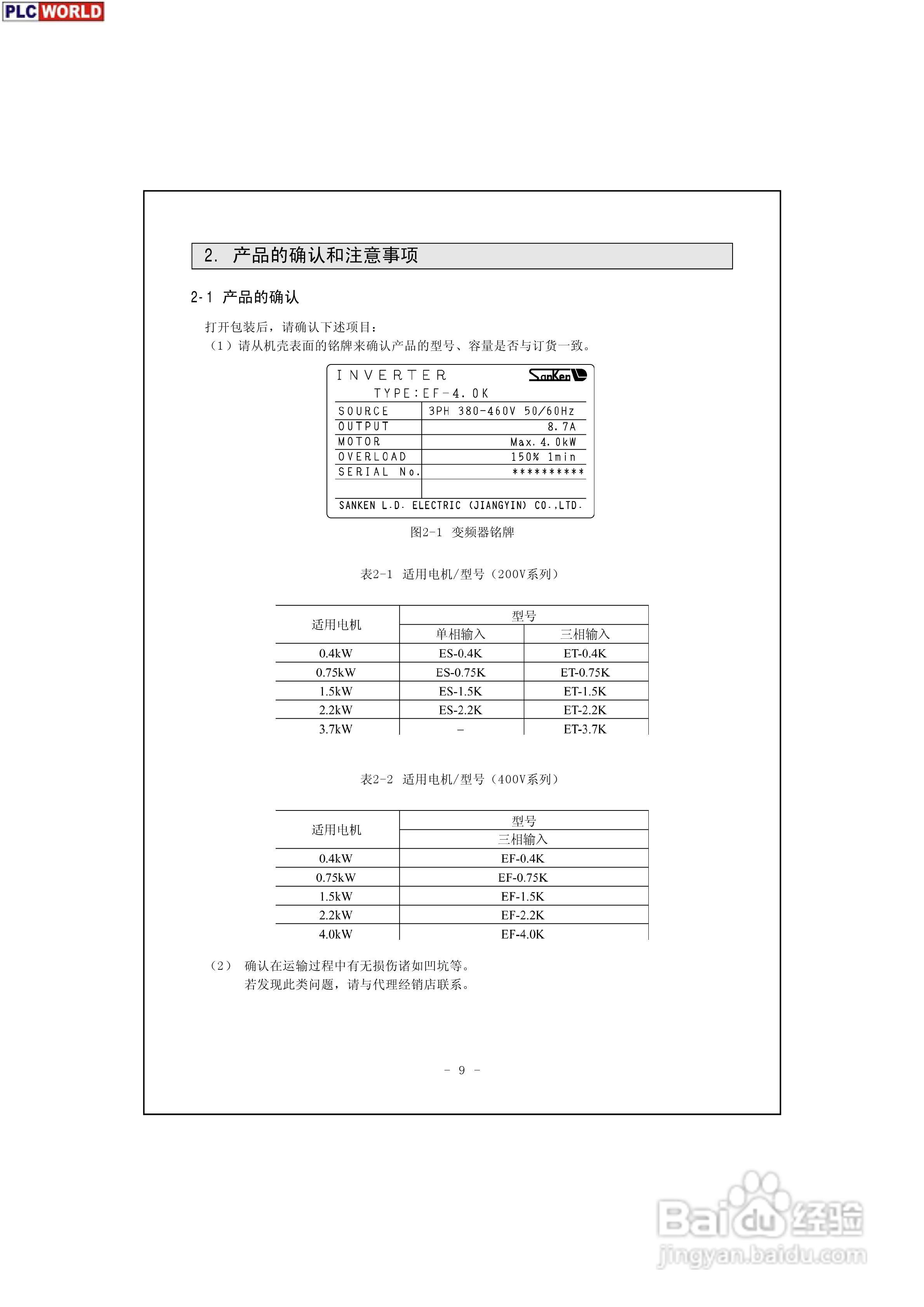 三垦力达电气200V-400V系列高性能迷你型变频器说明书:[1]